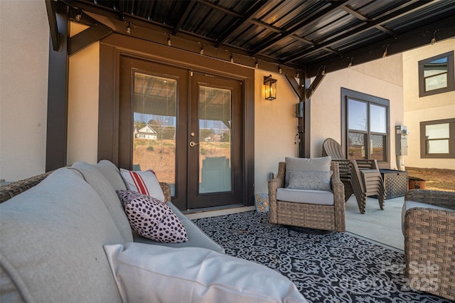 view of patio with french doors