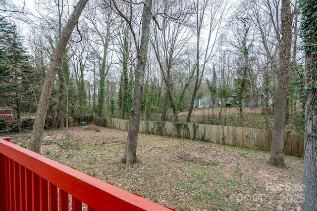 view of yard featuring fence