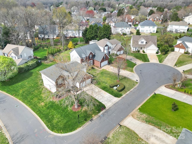 bird's eye view with a residential view