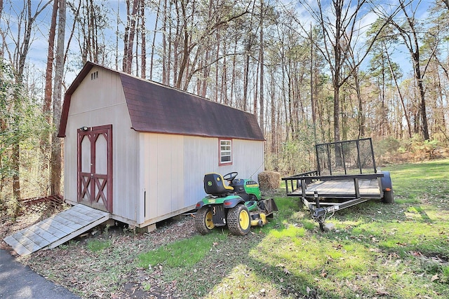 view of shed