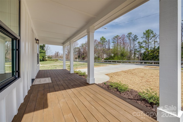 deck with a porch