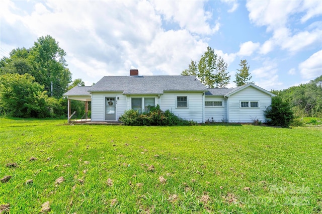 1414 S Post Rd, Shelby, NC 28152 - view of front of house with a chimney and a front lawn