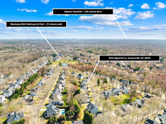 bird's eye view with a residential view