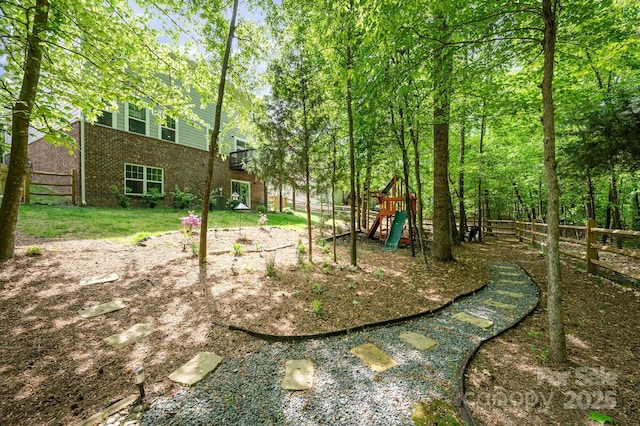 9428 Segundo Ln, Charlotte, NC 28278 - view of yard with a playground and fence