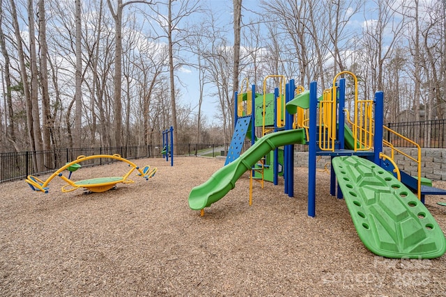 community play area with fence