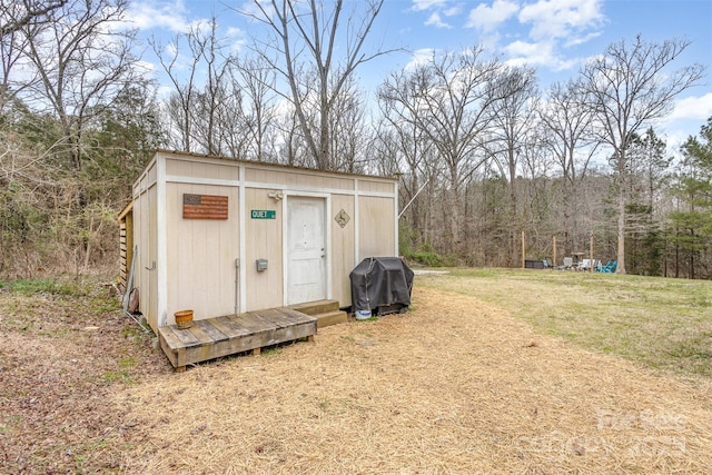 view of shed