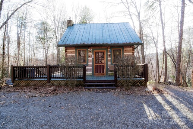 151 Pinewood Dr, Murphy, NC 28906 - rustic home with metal roof and a chimney