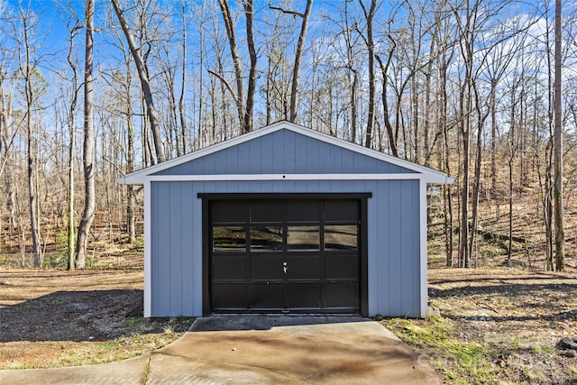 garage with driveway