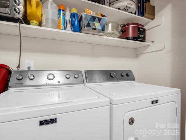 laundry area featuring laundry area and washing machine and dryer