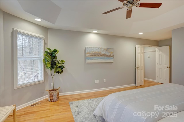 5306 Club View Dr, Concord, NC 28025 - bedroom with wood finished floors, recessed lighting, and ceiling fan