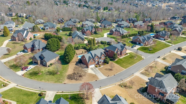 drone / aerial view with a residential view