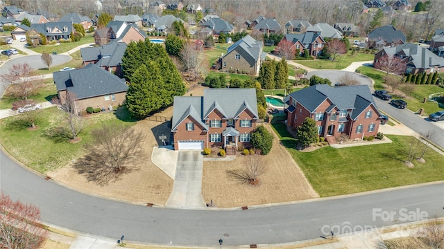 aerial view with a residential view