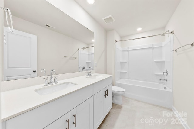 bathroom featuring a sink, visible vents, and tile patterned flooring