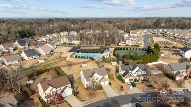 drone / aerial view featuring a residential view