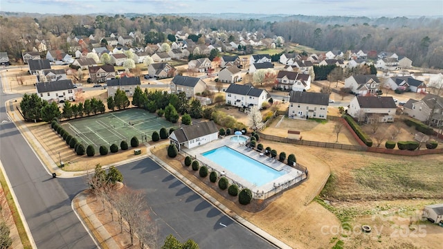 drone / aerial view featuring a residential view