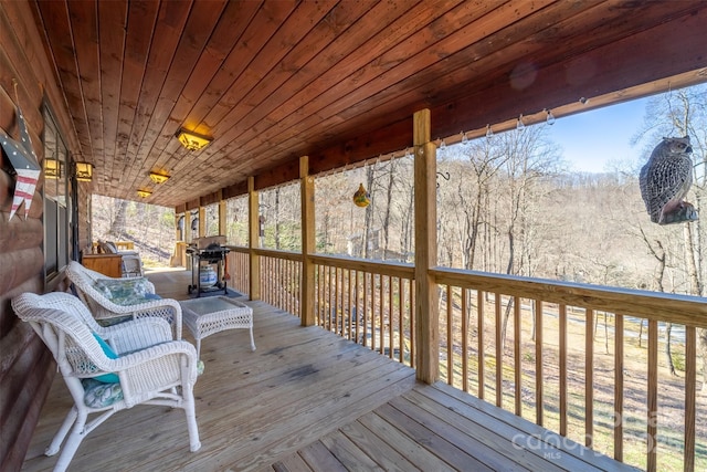 deck featuring area for grilling