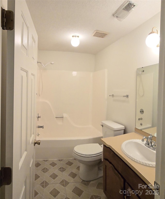 234 Pointe Cir, Rock Hill, SC 29732 - bathroom with vanity, shower / bathtub combination, and a textured ceiling