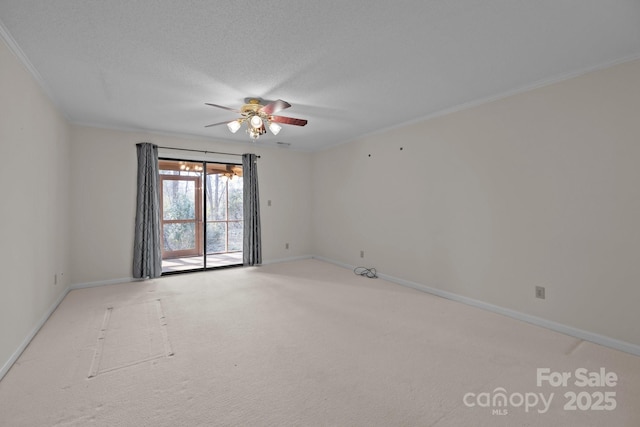 234 Pointe Cir, Rock Hill, SC 29732 - carpeted empty room with a ceiling fan, ornamental molding, and a textured ceiling