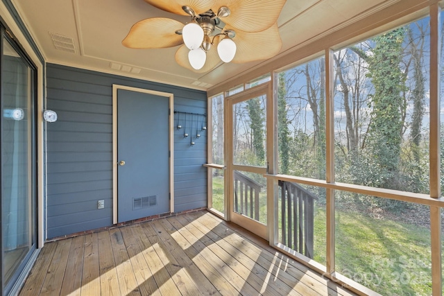 234 Pointe Cir, Rock Hill, SC 29732 - unfurnished sunroom with ceiling fan and plenty of natural light
