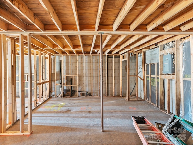 basement featuring electric panel