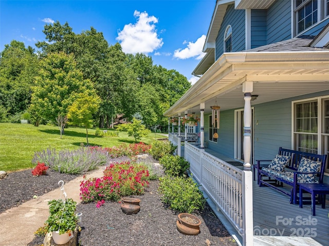 view of yard featuring a porch