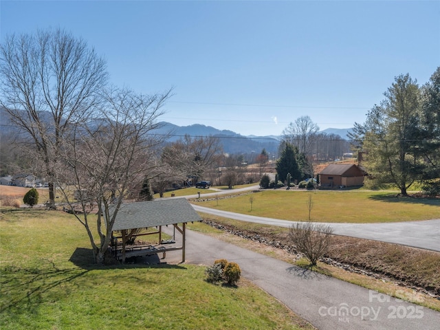 view of street with a mountain view