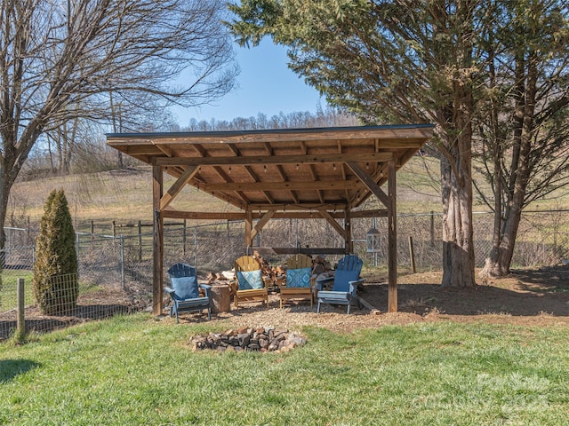 view of yard with fence