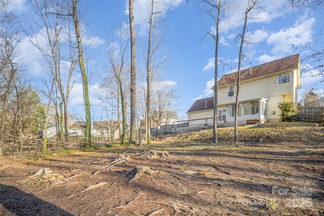 view of yard with fence