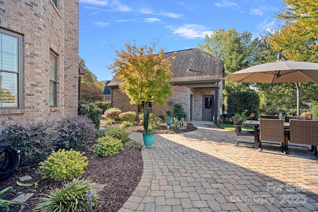 view of patio with outdoor dining area