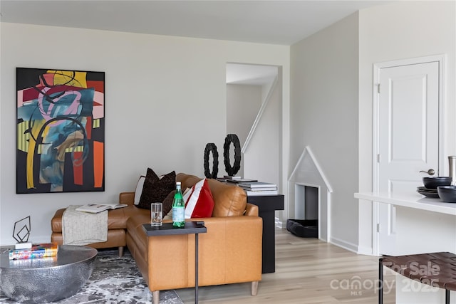 living area with light wood finished floors