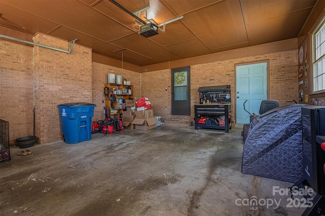 garage featuring a garage door opener