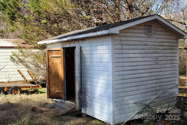 view of shed