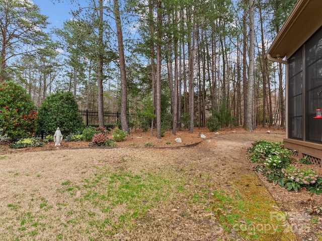 view of yard with fence