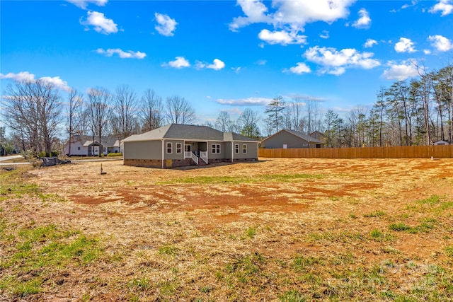 view of yard with fence