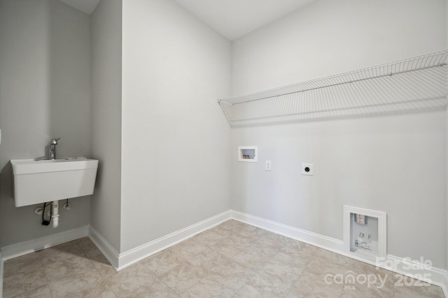 1439 Hubert Graham Way, Tega Cay, SC 29708 - laundry area with hookup for a washing machine, electric dryer hookup, and baseboards