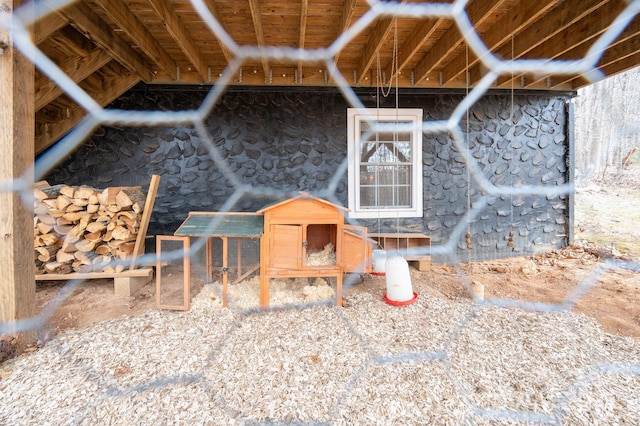 details featuring stone siding and exterior structure