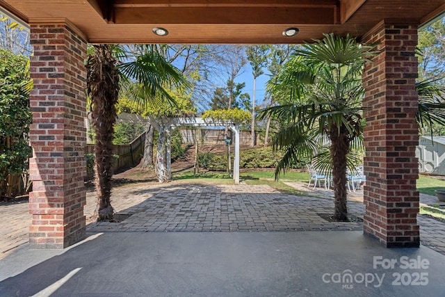 view of patio featuring a fenced backyard