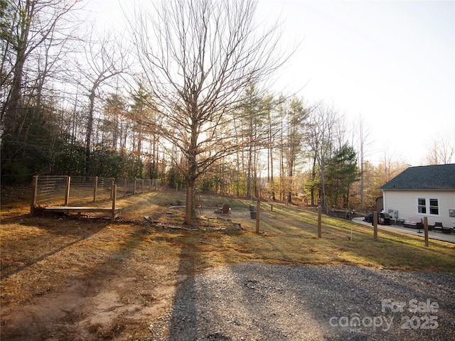 view of yard featuring fence