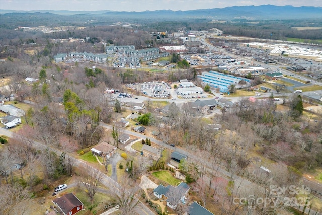 aerial view featuring a mountain view