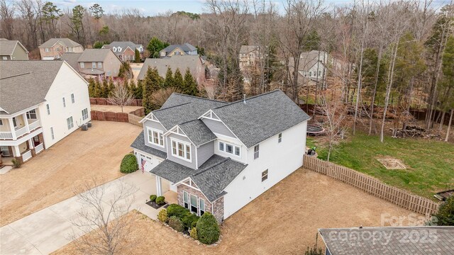 bird's eye view with a residential view