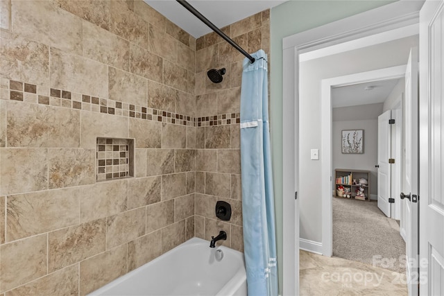 bathroom featuring shower / bath combination with curtain