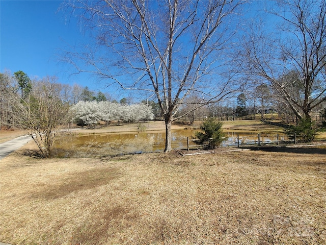 view of yard featuring a water view