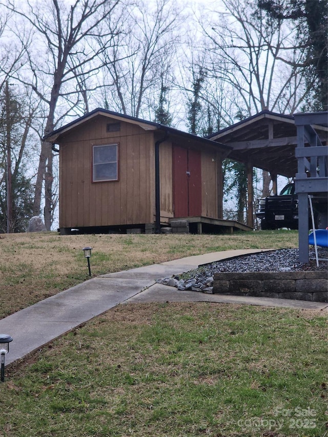 view of property exterior featuring a yard