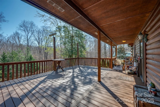 wooden terrace with visible vents