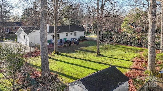 view of yard with fence