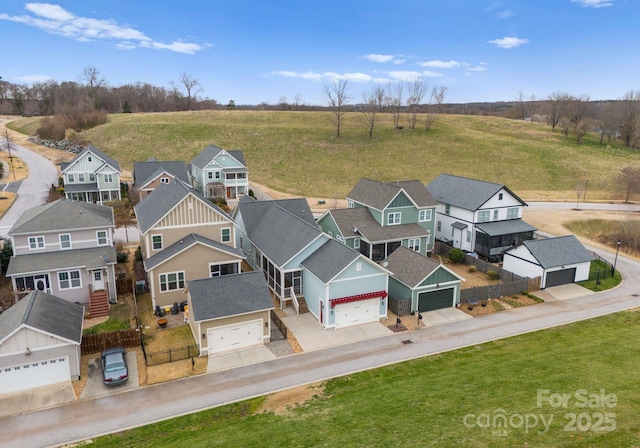 aerial view with a residential view