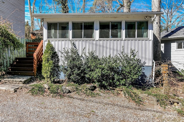 view of front facade with board and batten siding