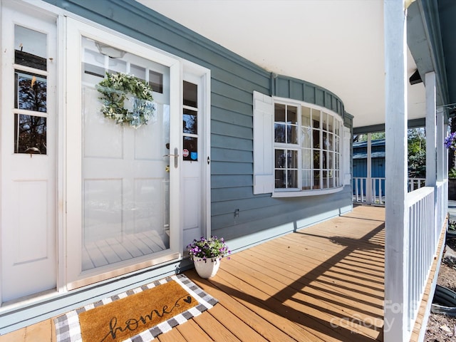 deck with a porch