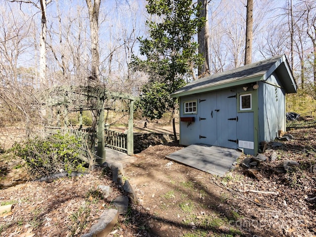 view of shed