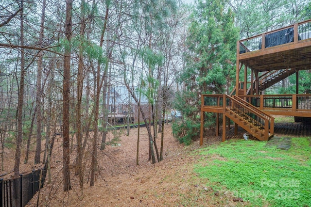 722 Fairway Point Dr, Fort Mill, SC 29708 - view of yard featuring stairs and a deck
